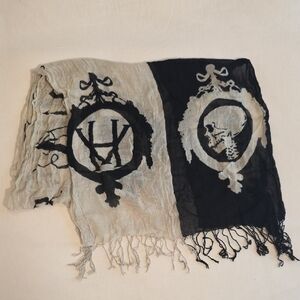 Hyde's Vice Black and Cream Skull Gothic Scarf